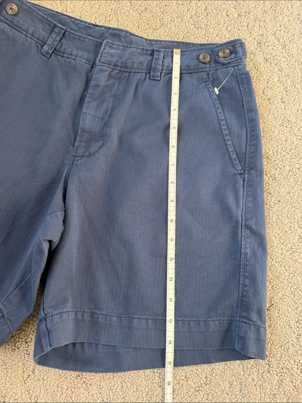 Free People Keepsake Herringbone Chino Shorts Blue Women’s Size 8 NWOT